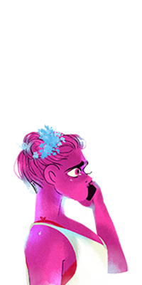 Persephone as depicted in the Lore Olympus webtoon.