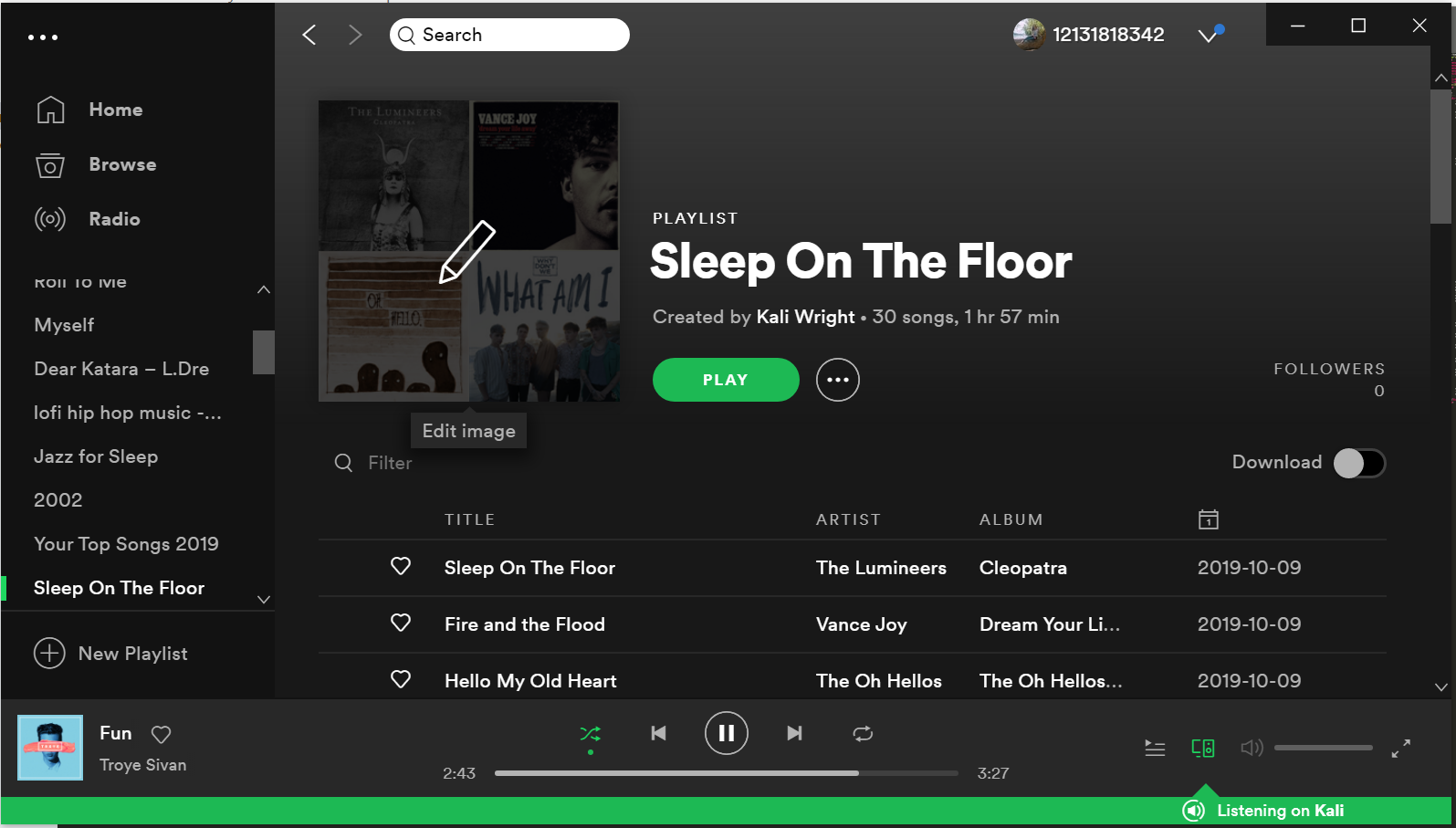 Spotift desktop edit playlist picture option